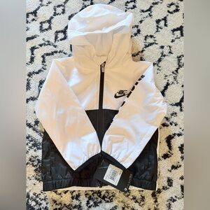 2T Nike Black and White Hooded Windbreaker